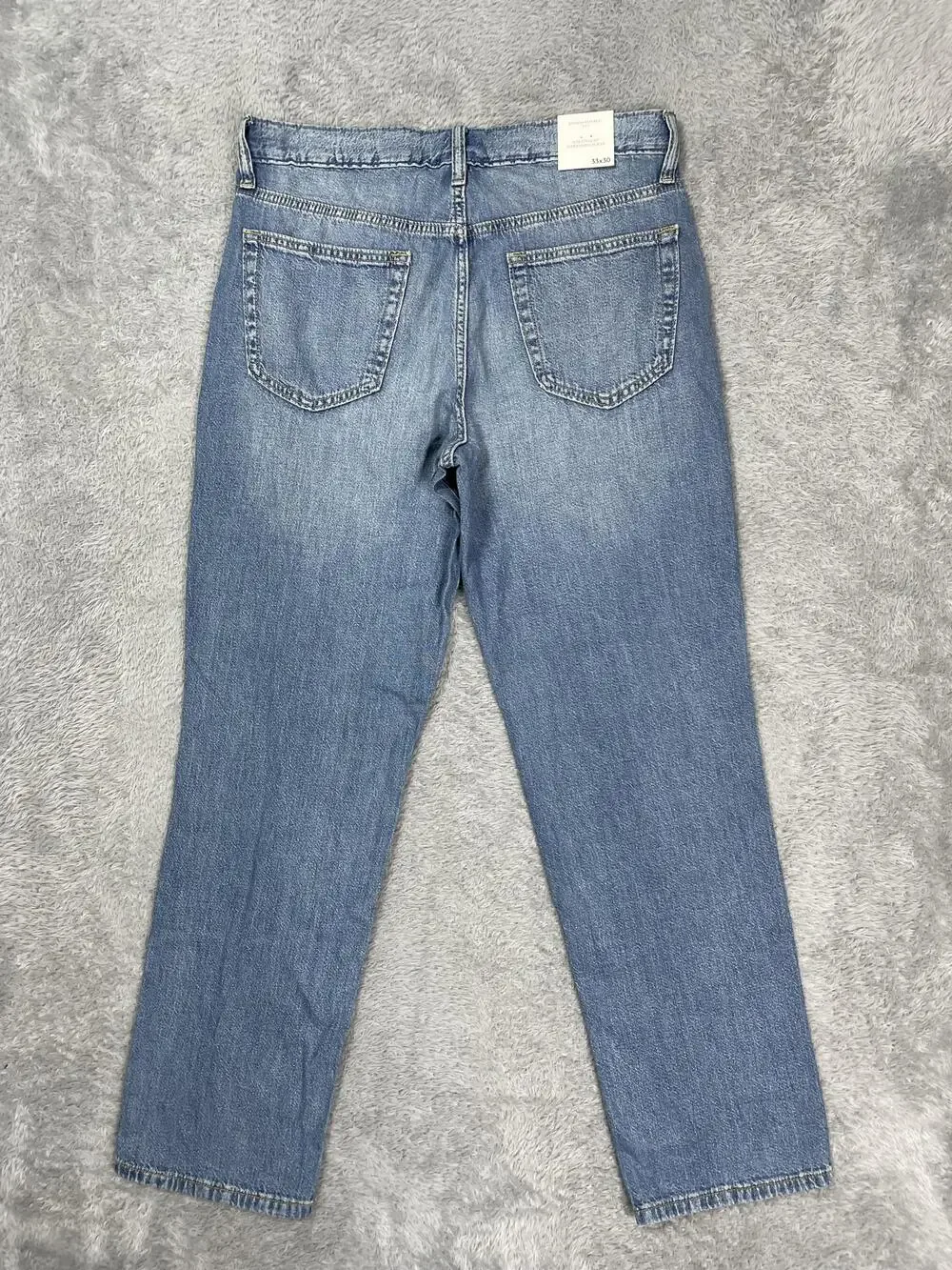 Banana Republic Slim Straight Jeans Mens 33x30* Blue Summerweight Denim Med Wash